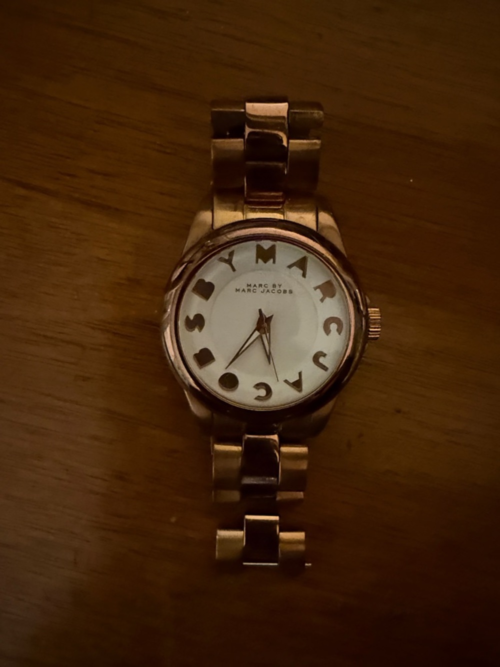 Marc by Marc Jacobs Rose Gold Tone Bracelet Watch with White Dial